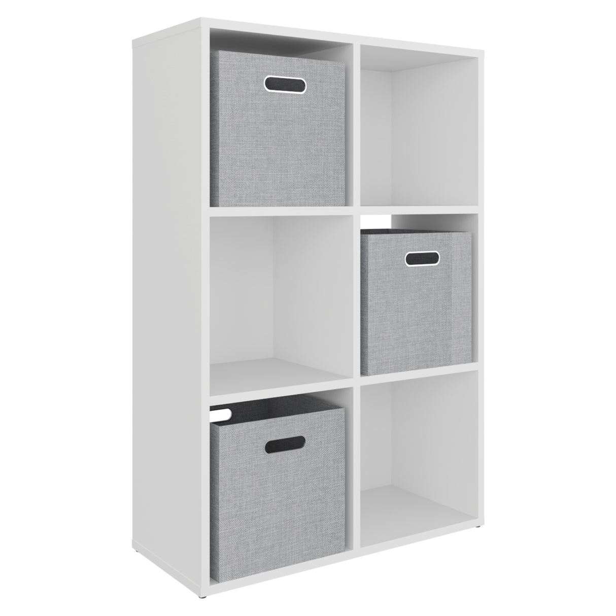 Mueble Organizador Lena Blanco 61.8x92cm de Tres Hileras con Tres Cajas de Tela