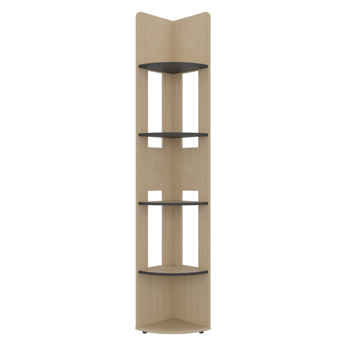 Estantería Home E-M7 Cartagena y Wengue 30x180.6cm Triangular con Cuatro Entrepaños y Cinco Compartimientos
