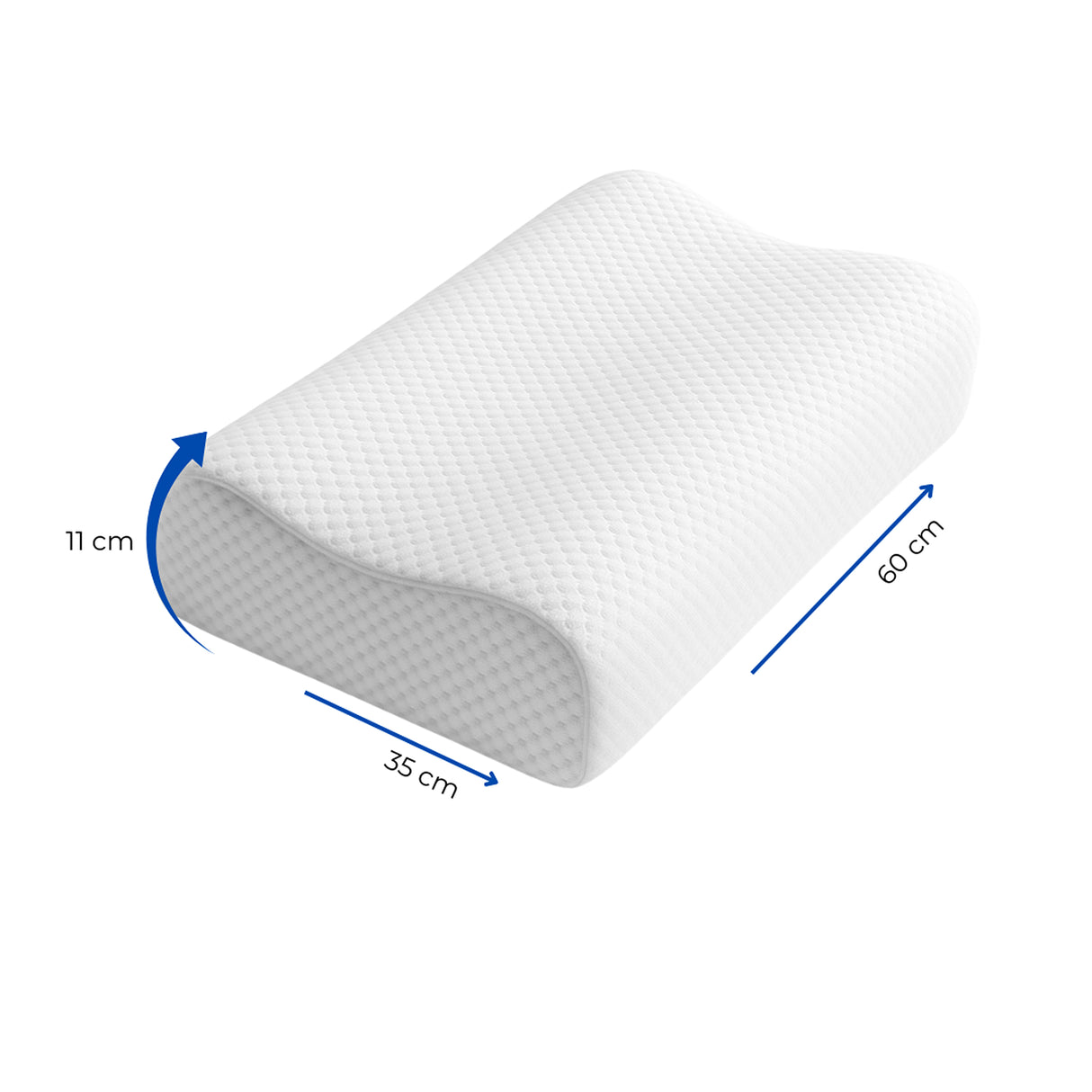 Almohada Blanco 35x60cm Ortopédico de Relleno de Espuma Viscoelastica Suave Hipoelergénica para Dormir Boca Arriba y de Costado