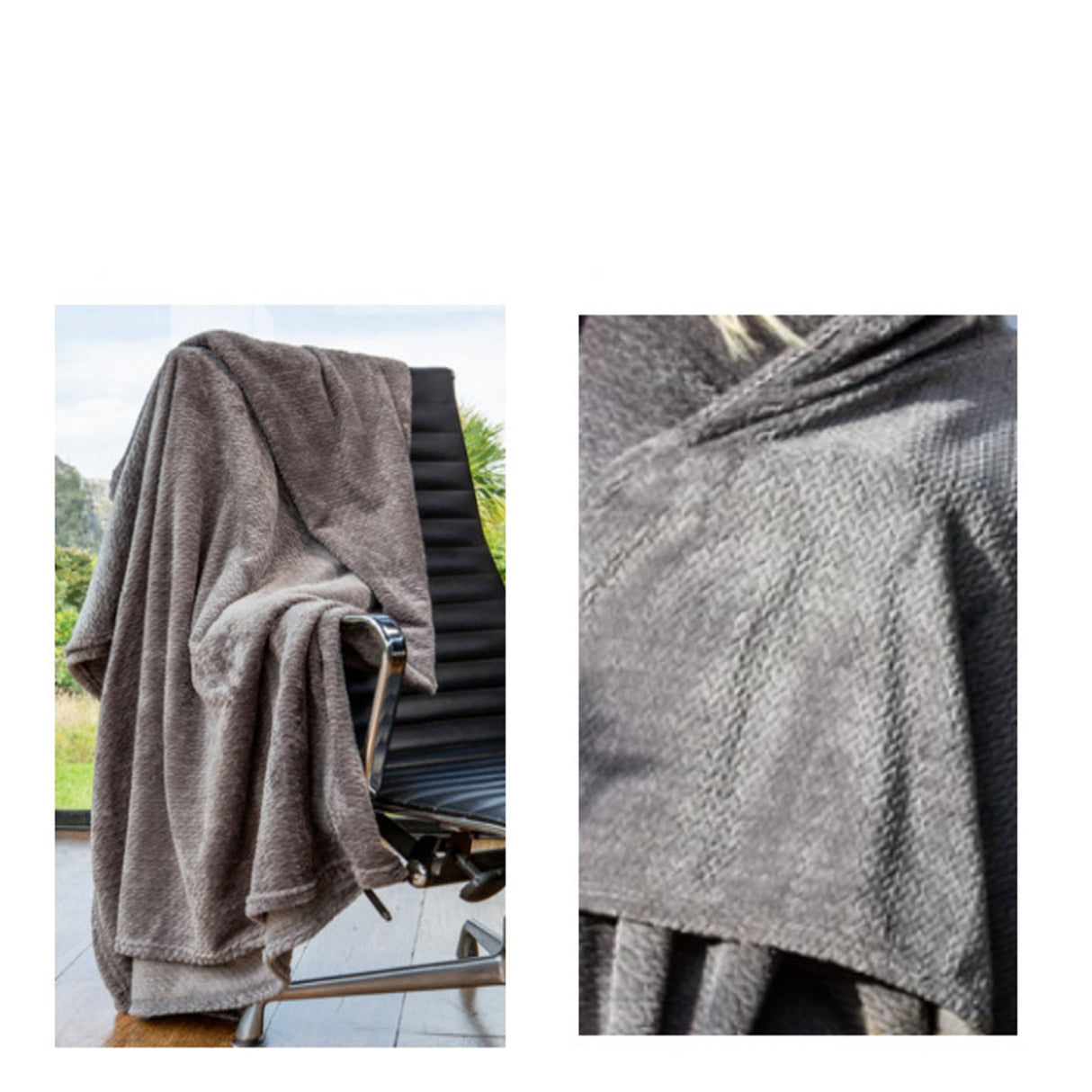 Cobija Flannel Velvet Gris 160x230cm Fondo Entero Suave