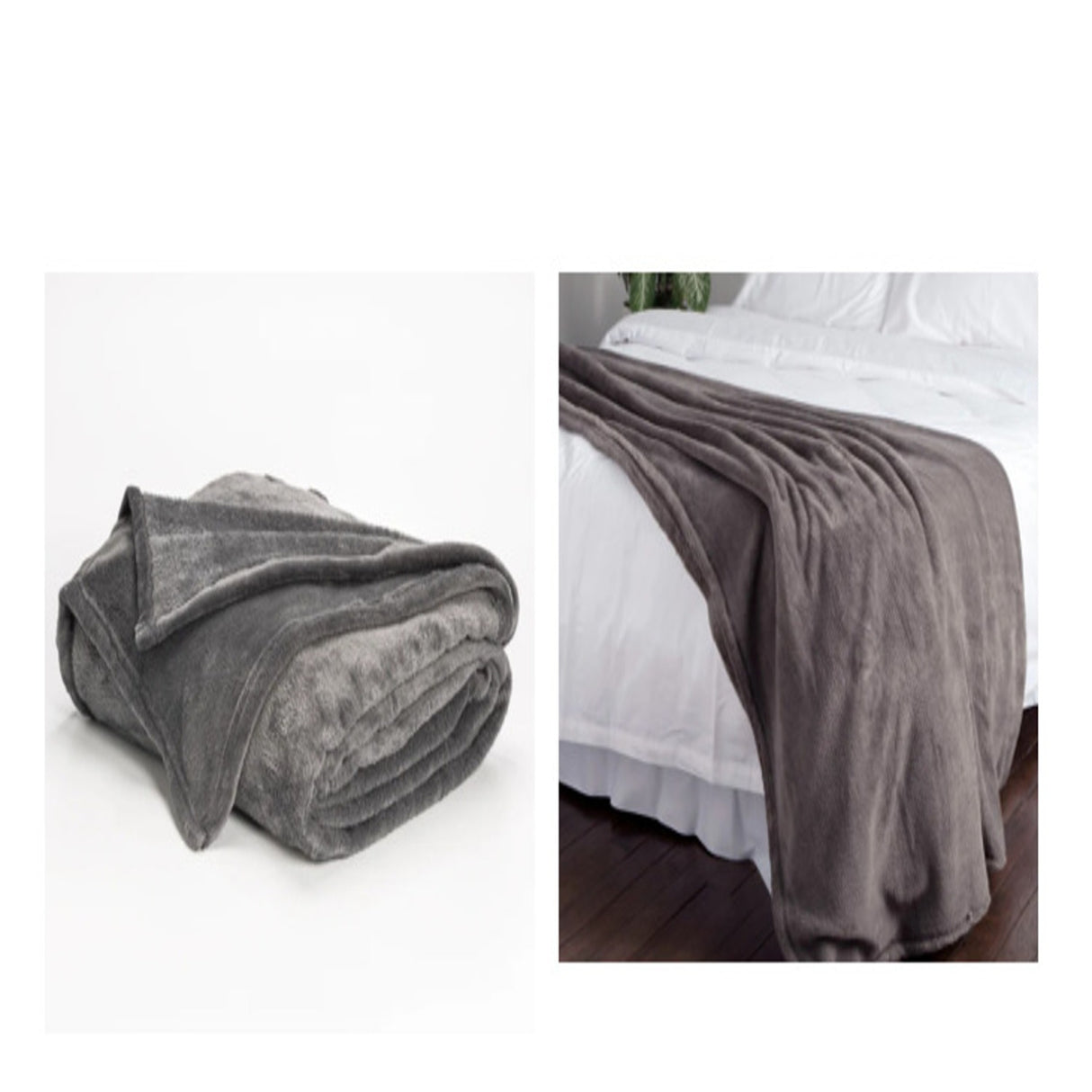Cobija Flannel Fleece Gris Oscuro 115x160cm Fondo Entero Suave