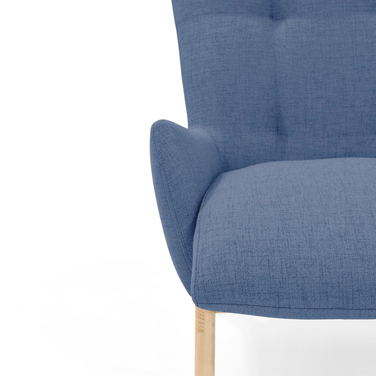 Poltrona Veneto Indigo y Matiz Natural 73x89cm de Un Puesto y con Apoya Brazos