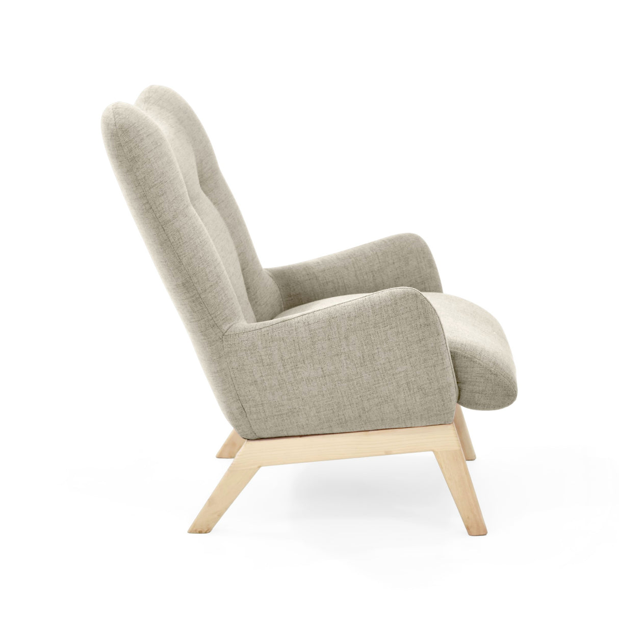 Poltrona Veneto Taupe y Matiz Natural 73x89cm de Un Puesto y con Apoya Brazos