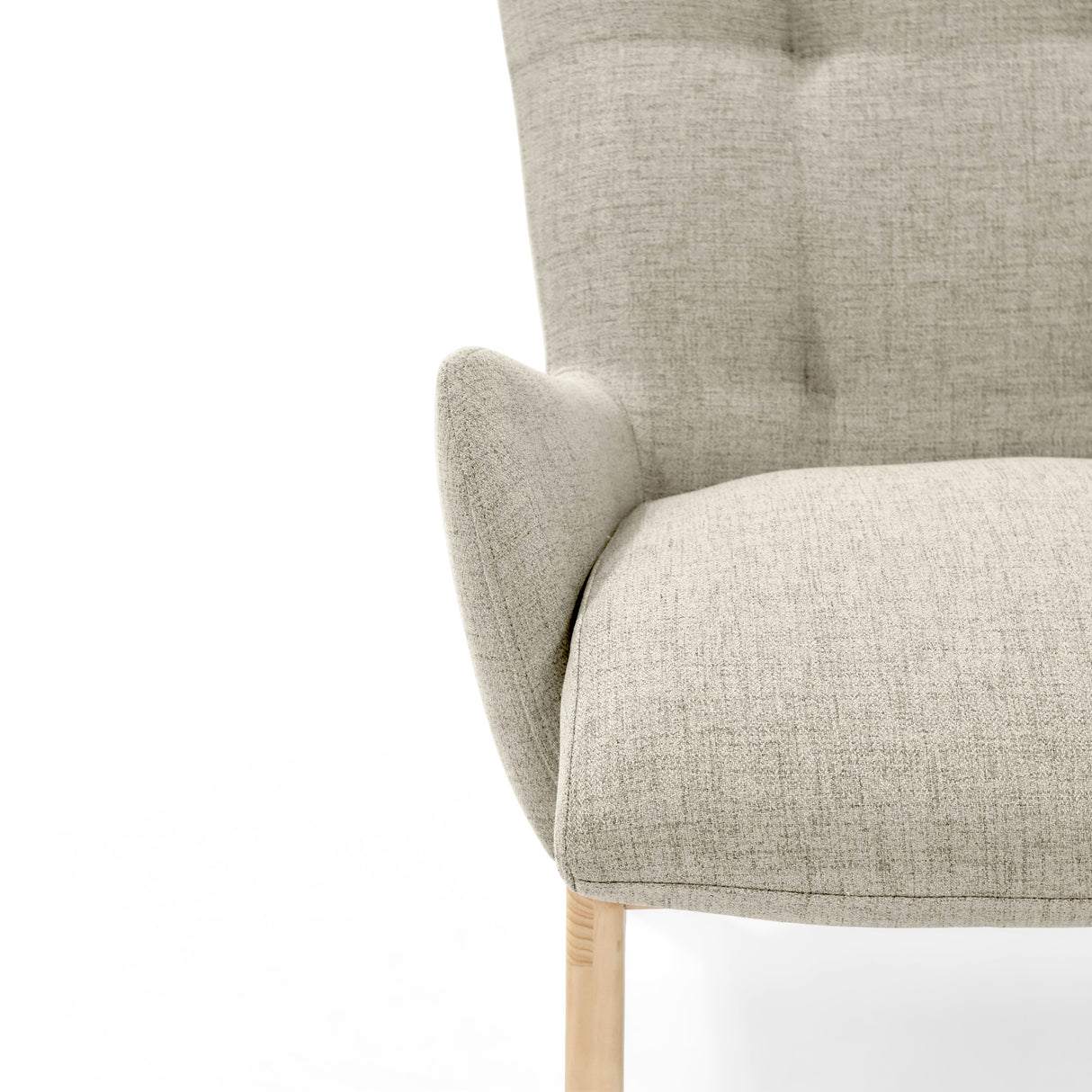 Poltrona Veneto Taupe y Matiz Natural 73x89cm de Un Puesto y con Apoya Brazos