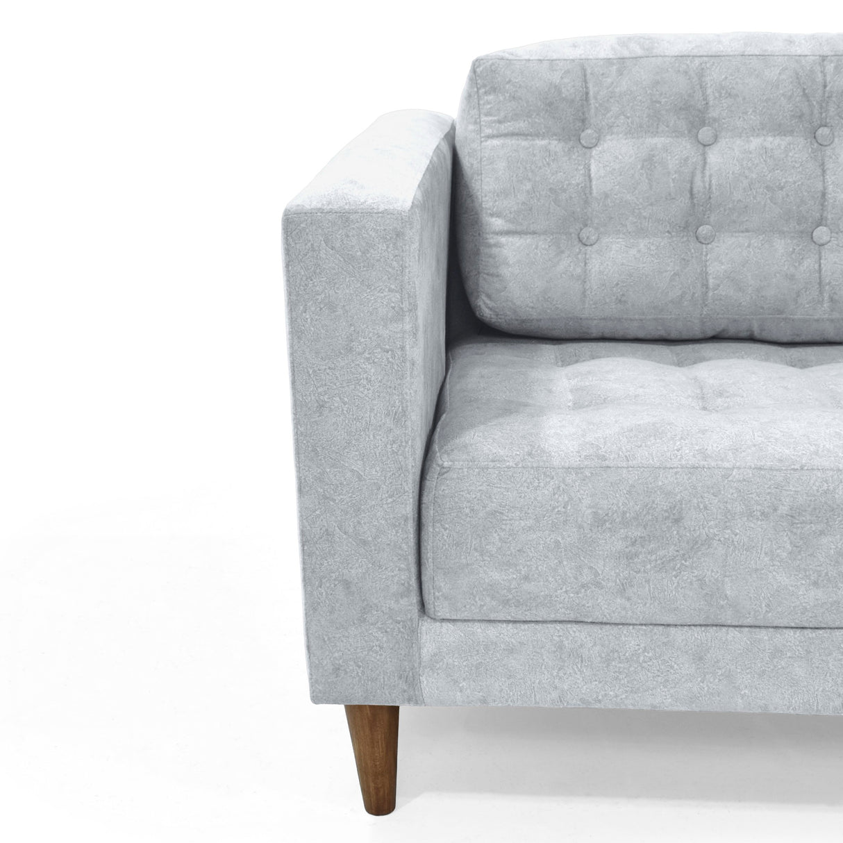 Sofá Donatello Plata y Matiz Caoba 183x81cm de Tres Puestos y con Apoya Brazos