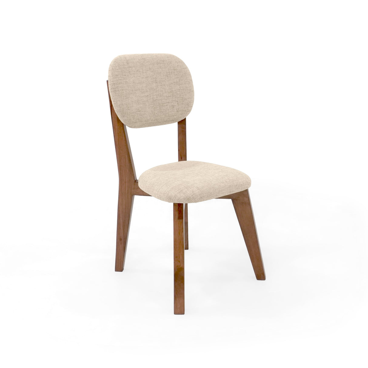 Silla de Comedor Adela Trigo y Matiz Caoba 50x93cm de Asiento Ovalador con Espaldar y sin Apoya Brazos