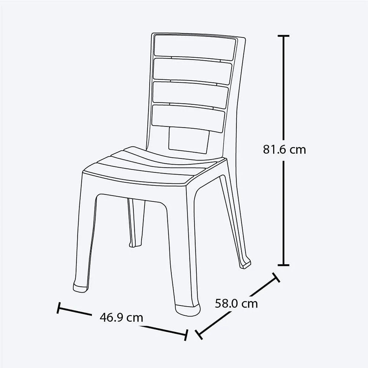 Set x 13 Sillas Barú Gris Hielo 46.9x81.6cm de Asiento Rectangular con Espaldar y sin Apoya Brazos
