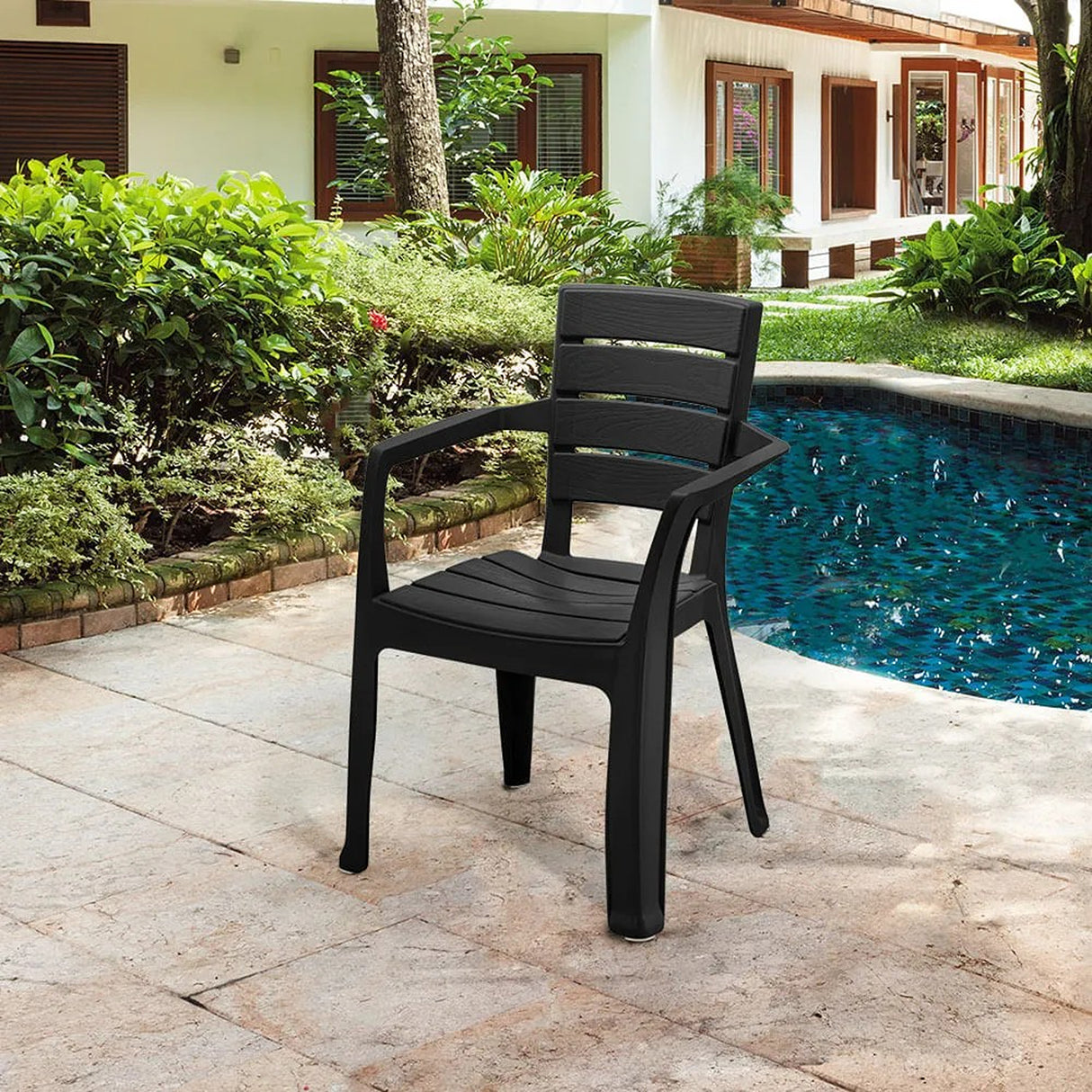 Set x 13 Sillas Barú Trendy Negro 59x82.5cm de Asiento Rectangular con Espaldar y con Apoya Brazos