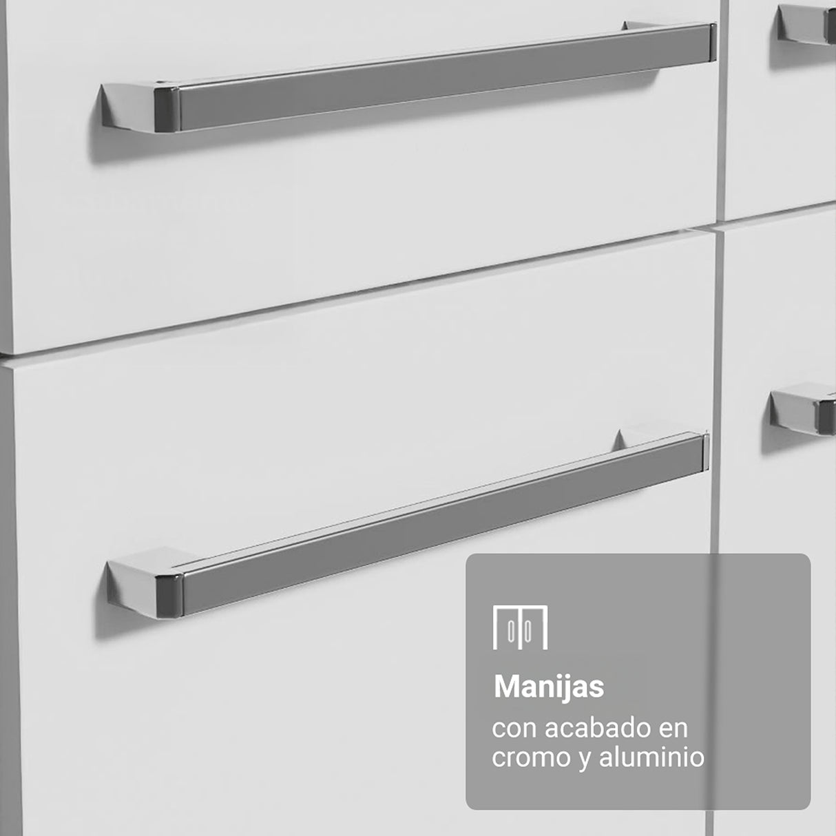 Cocina Integral Emily Marrón y Blanco 229x186cm con Mesón de Madera Aglomerada Mdp con Nueve Puertas y sin Estufa