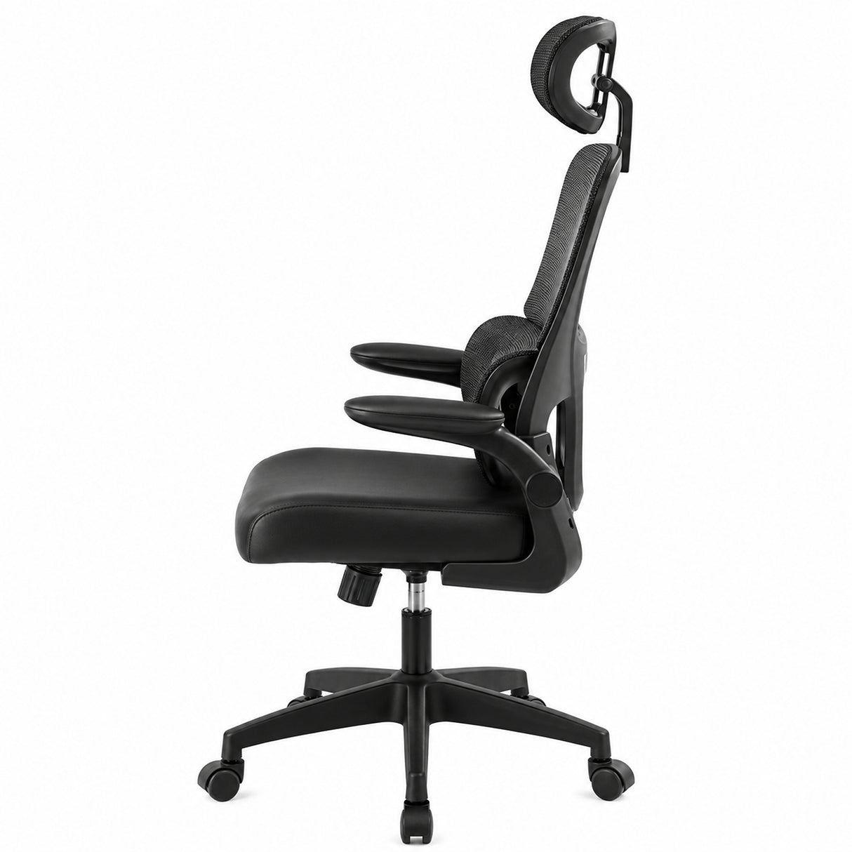 Silla Gerencial Negro 65x120cm con Apoya Brazos con Soporte Lumbar y con Apoya Cabezas