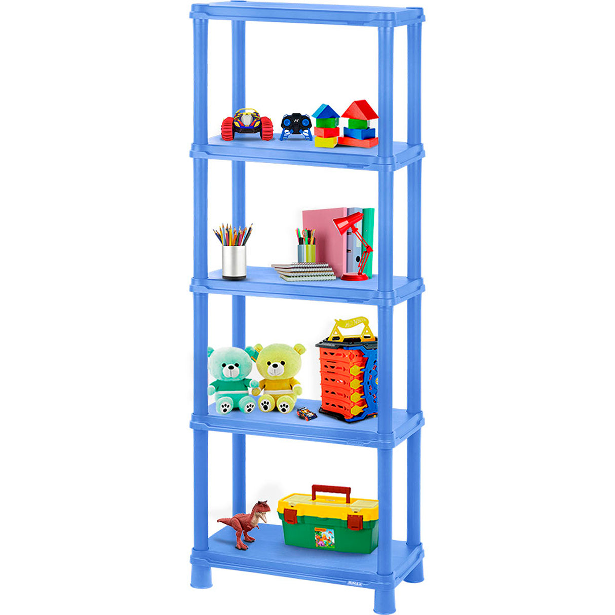 Estante Rimax Azul Verano 61x173.6cm Rectangular con Cinco Compartimientos y con Cinco Entrepaños