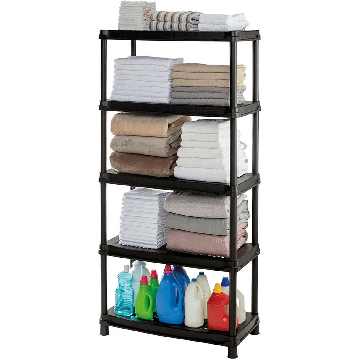 Estantería Rimax Negro 90.5x189cm Rectangular con Cinco Compartimientos y con Cinco Entrepaños