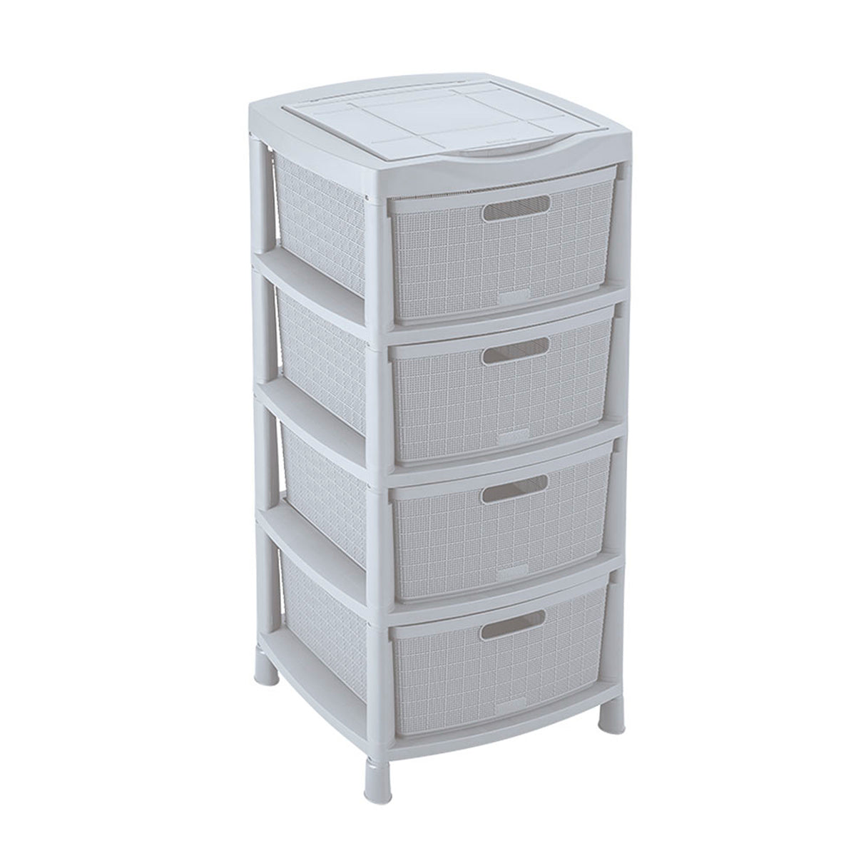 Gavetero Rimax Fique Gris Hielo 48x96cm de Cuatro Hileras con Cuatro Cajones y Tapa Organizadora