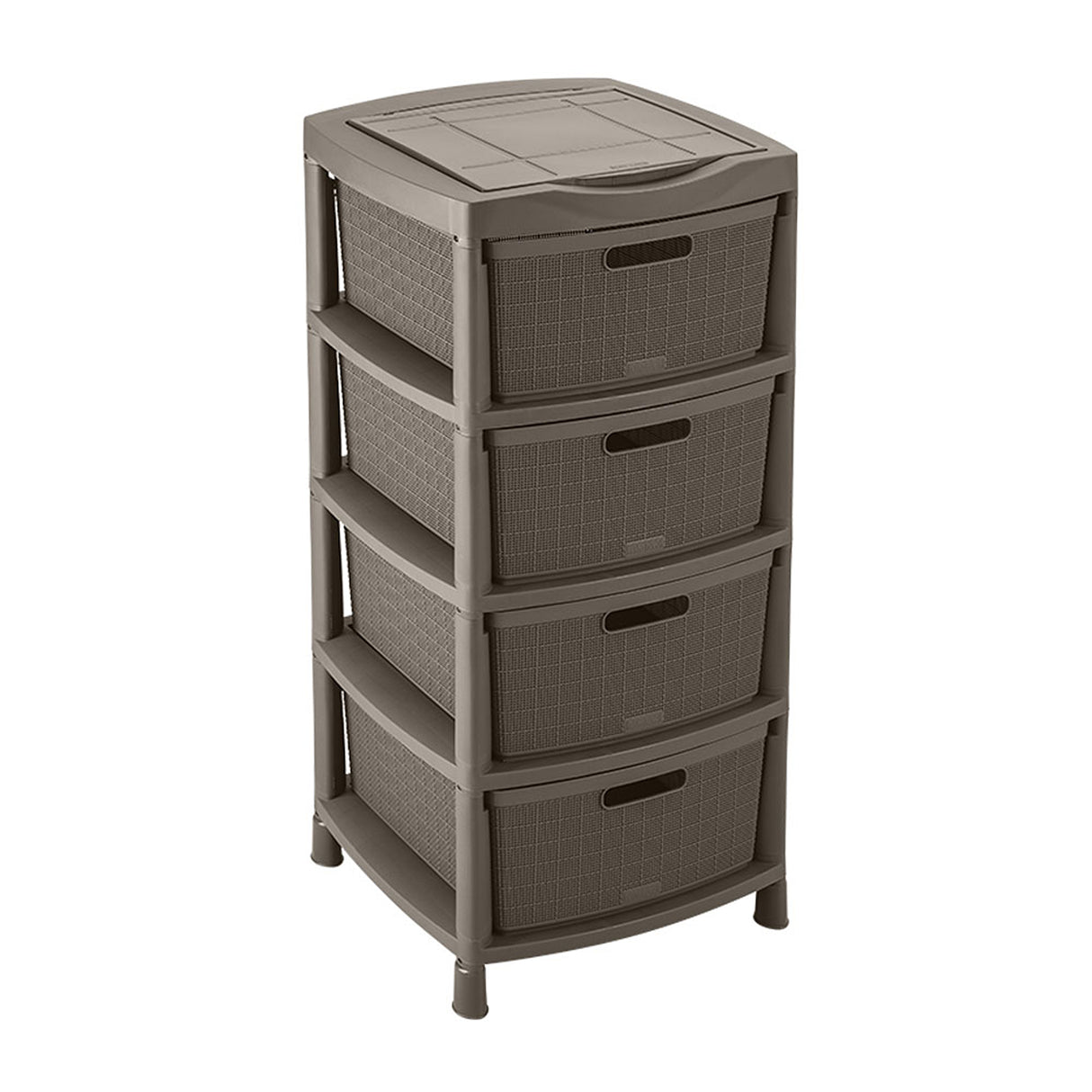 Gavetero Rimax Fique Moca 48x96cm de Cuatro Hileras con Cuatro Cajones y Tapa Organizadora
