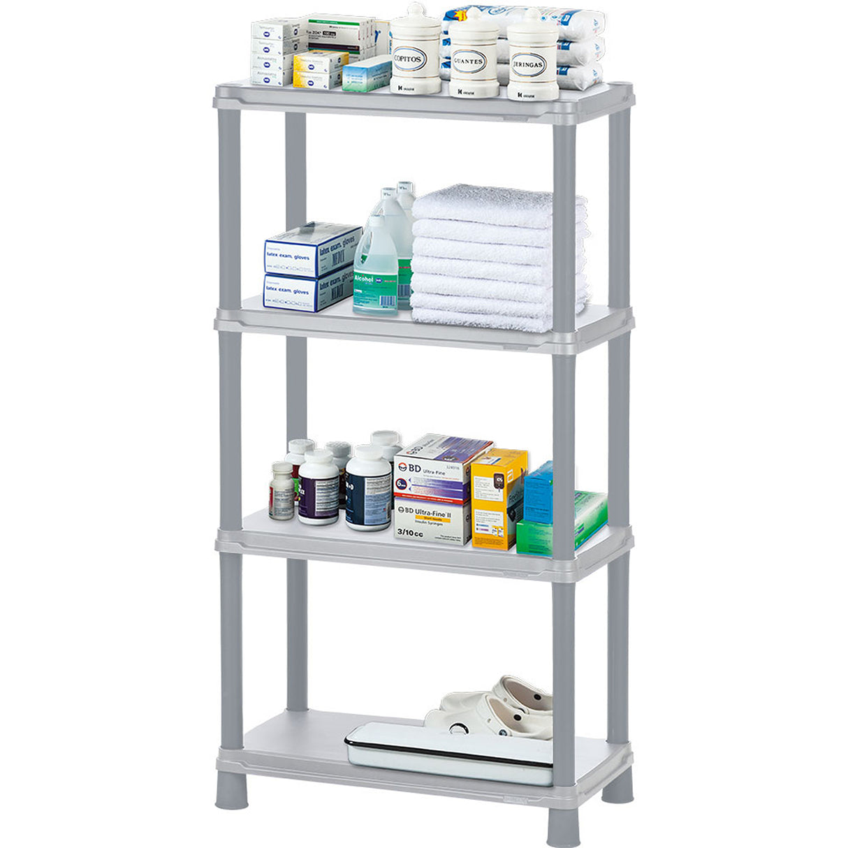 Estante Rimax Solido Gris 71.4x134cm de Cuatro Niveles