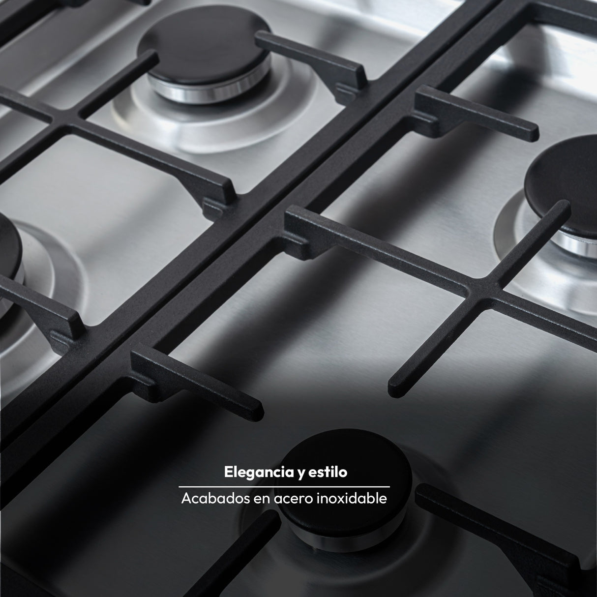 Estufa de Empotrar Challenger Coplanar Acero 61x51cm de Gas Natural con Cuatro Quemadores
