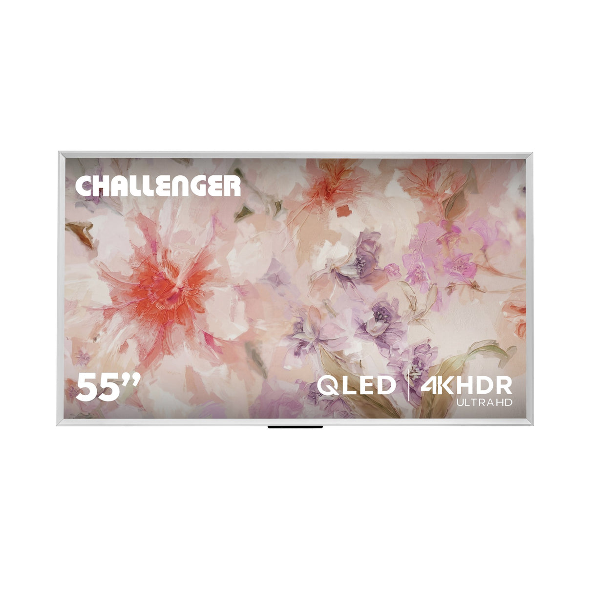 Televisor Challenger Google TV Blanco Mate 125.8x73cm Smart de 55" Pulgadas QLED 4K