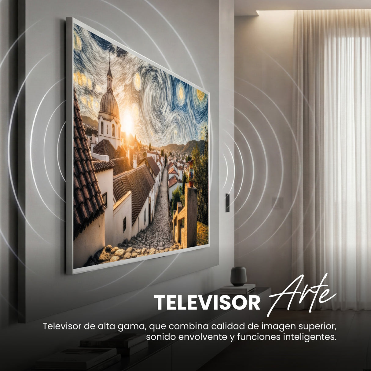 Televisor Challenger Google TV Blanco Mate 125.8x73cm Smart de 55" Pulgadas QLED 4K