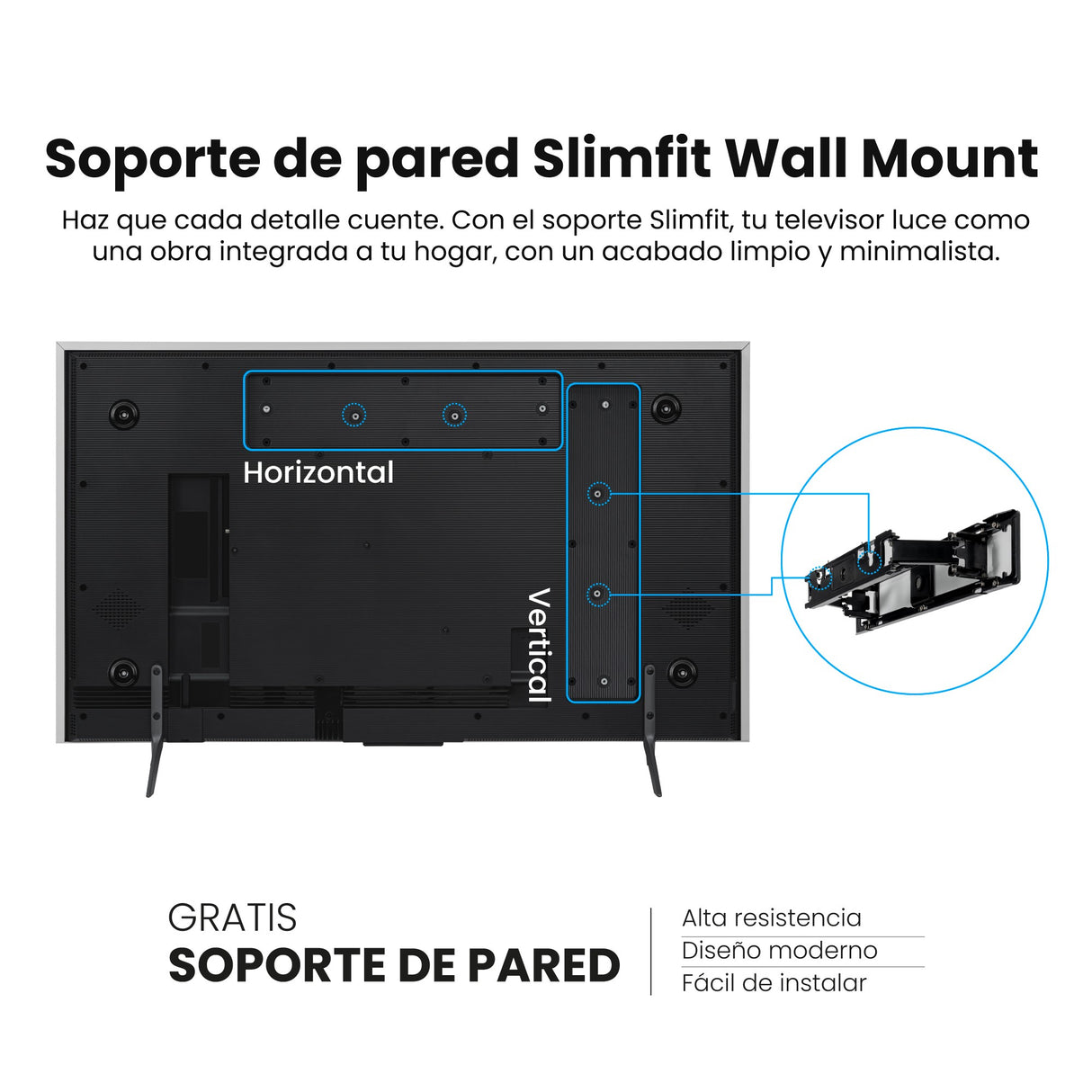 Televisor Challenger Google TV Blanco Mate 125.8x73cm Smart de 55" Pulgadas QLED 4K