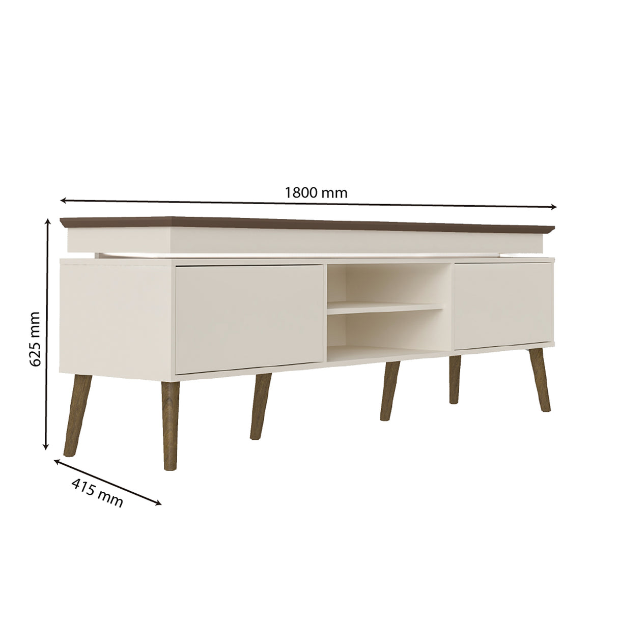 Rack de TV Lumina Pino y Beige 180x62.5cm para TV Hasta 75" Pulgadas y con Ranura para Cables
