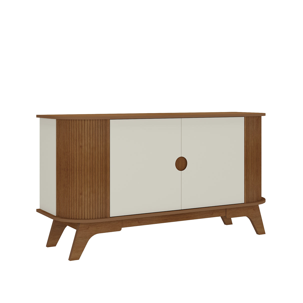 Bifé Vivaldi Beige Claro y Café Claro 140x75cm con Dos Puertas y con Cuatro Compartimientos