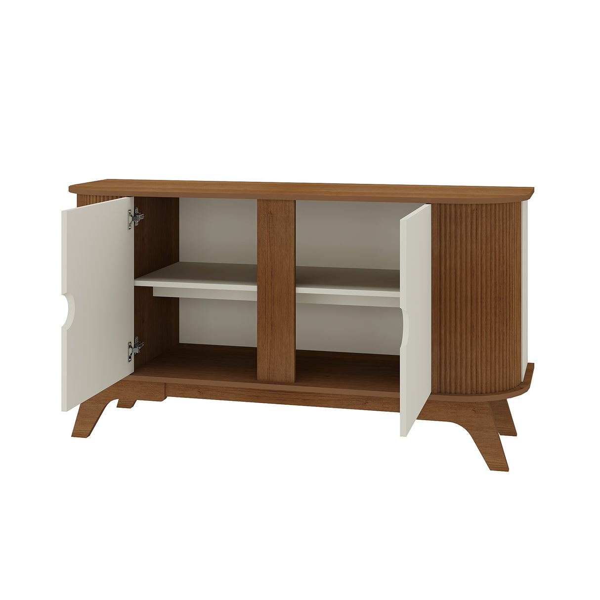 Bifé Vivaldi Beige Claro y Café Claro 140x75cm con Dos Puertas y con Cuatro Compartimientos