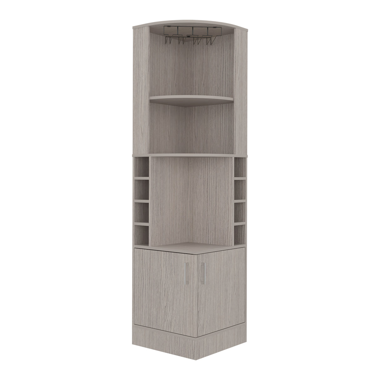 Bar Esquinero Syrah Positano 46.9x180.6cm con Diez Compartimientos y con Ocho Portabotellas