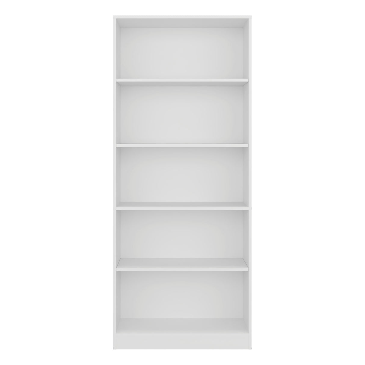 Biblioteca Basica Blanco 74.6x180.7cm Rectangular con Cinco Compartimientos y Cuatro Entrepaños
