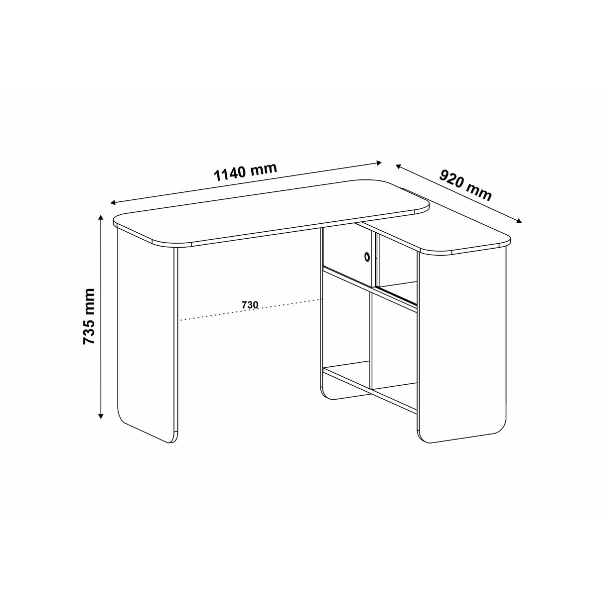 Escritorio Transformable Nomad Café Claro y Beige 118.5x73.5cm con Un Cajón y con Organizador de Libros