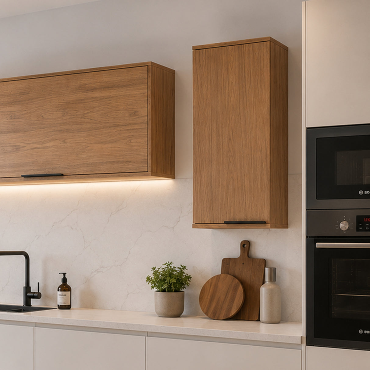 Mueble Superior de Cocina Java Natural 40x74cm con Dos Entrepaños y con Un Puerta