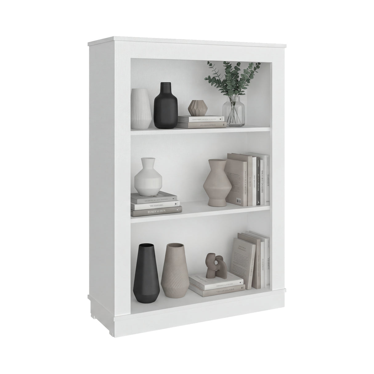 Estantería Classic Blanco 74.9x108.2cm Rectangular con Tres Compartimientos y con Dos Entrepaños