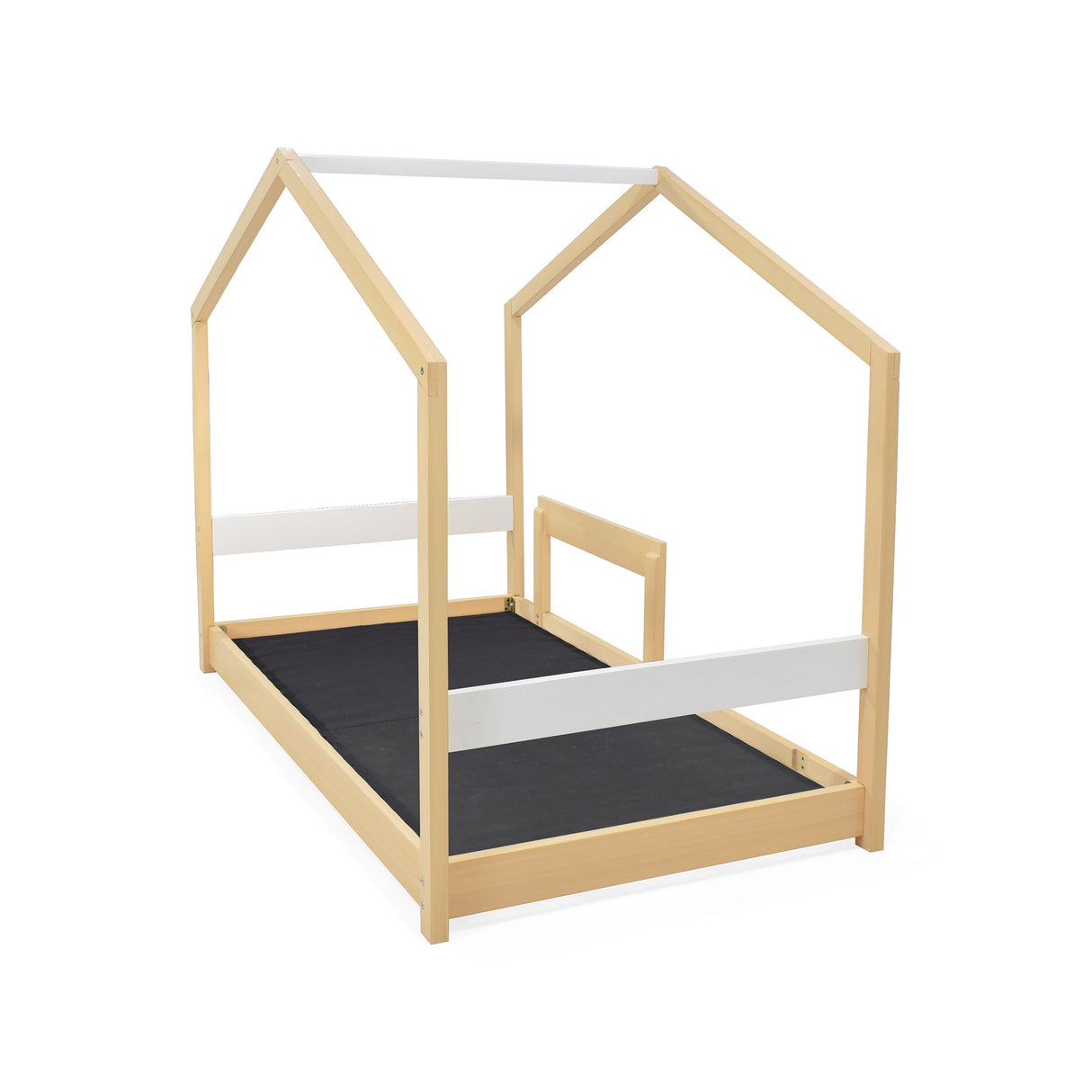 Cama Infantil Twist Blanco y Matiz Natural 108x160cm para Colchón Sencillo 100 X 190 Cm sin Cabecero