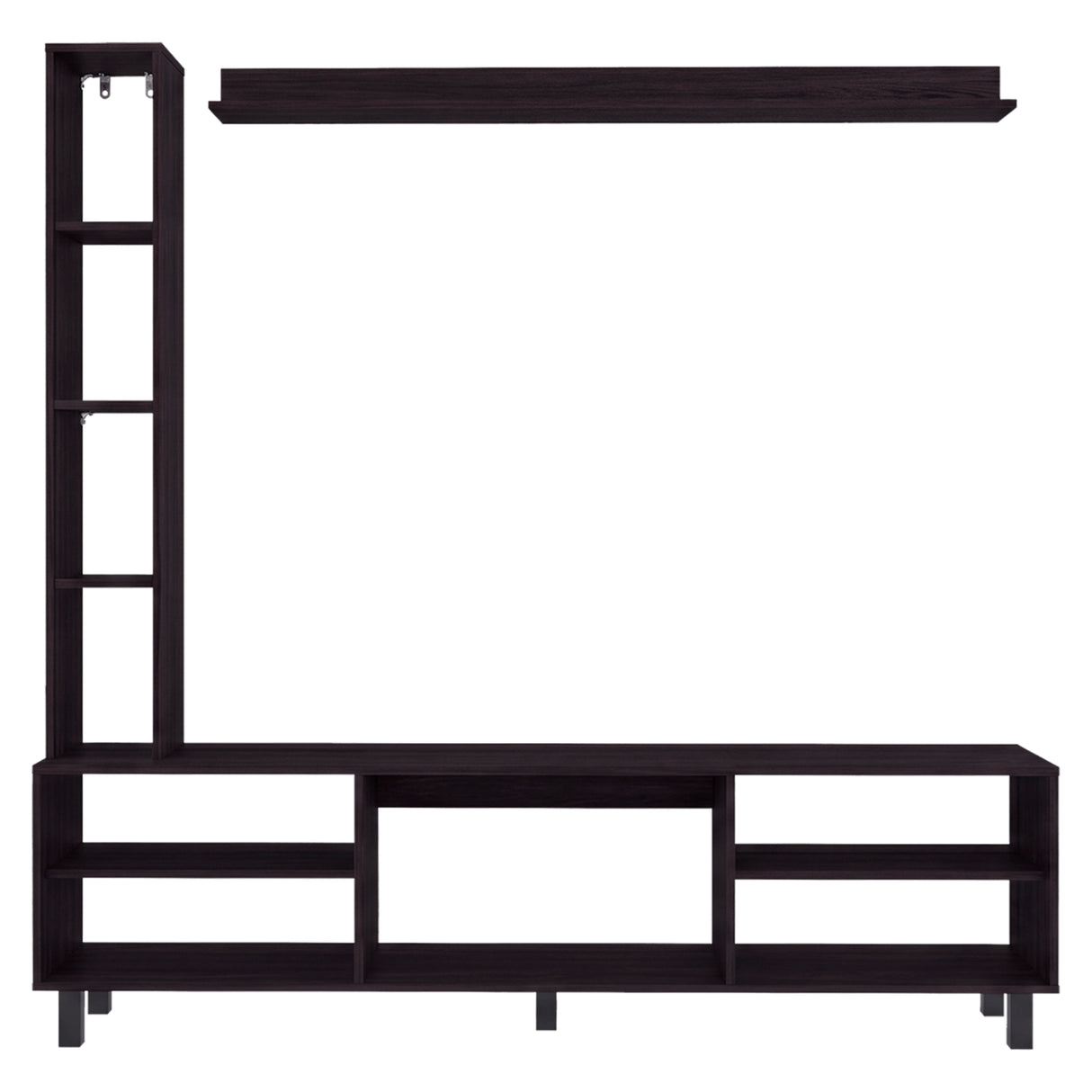 Centro de Entretenimiento Scio Wengue 170x169.1cm para TV Hasta 65" Pulgadas y con Nueve Compartimientos
