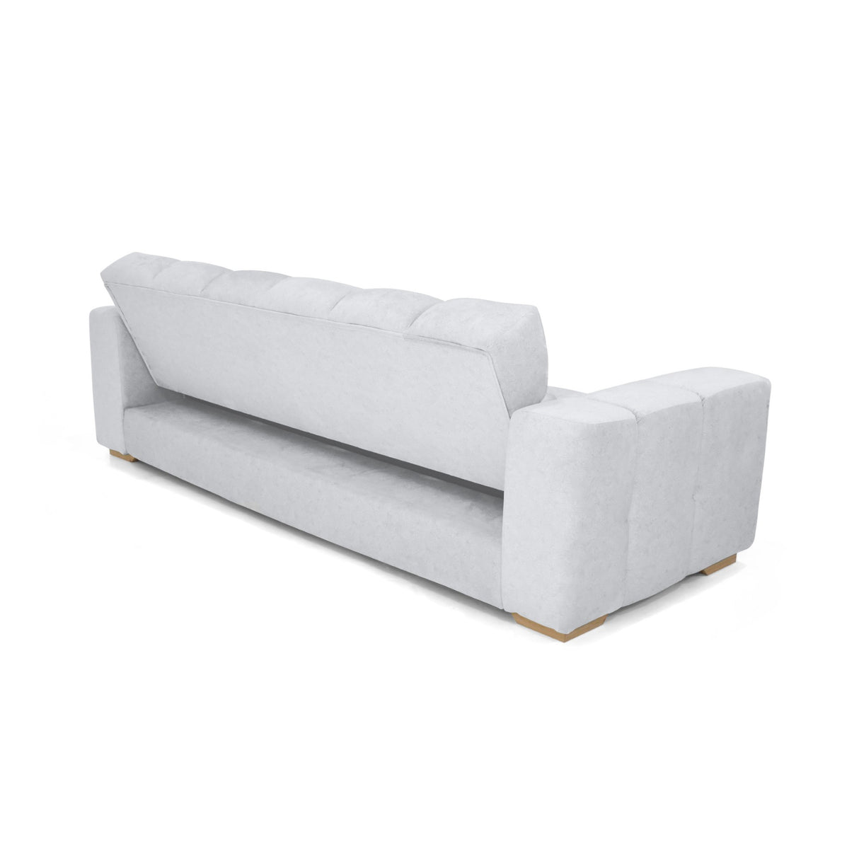 Sofacama Miami Plata y Matiz Natural 228x78cm de Tres Puestos Reclinable y con Apoya Brazos