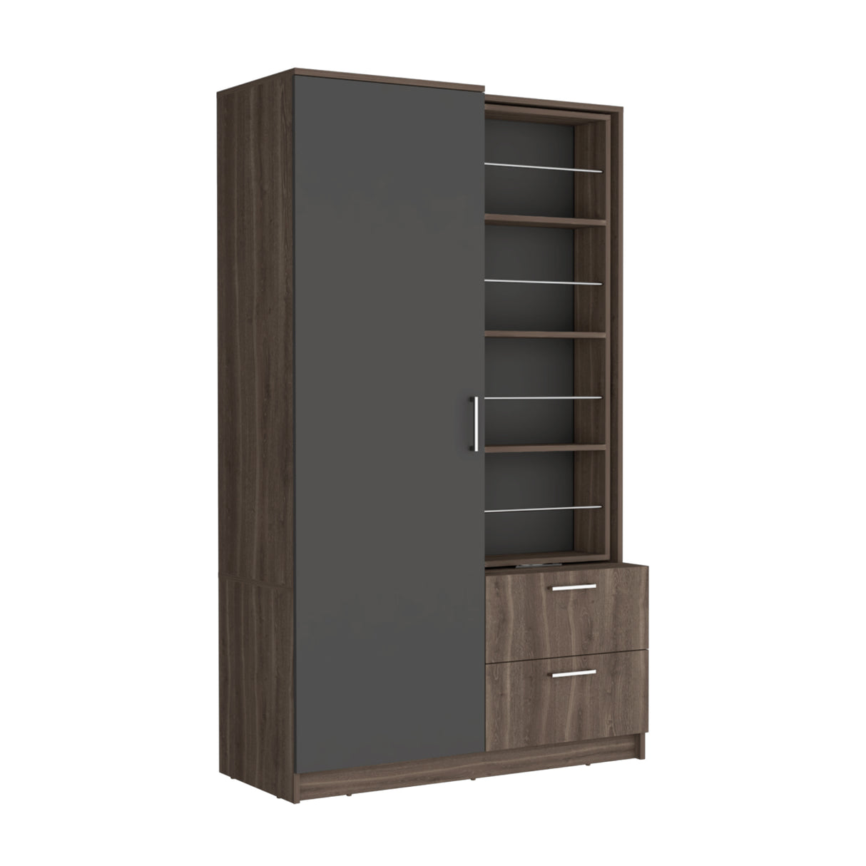 Closet Seville Milan y Plomo 106.6x180cm con Una Puerta y con Espejo