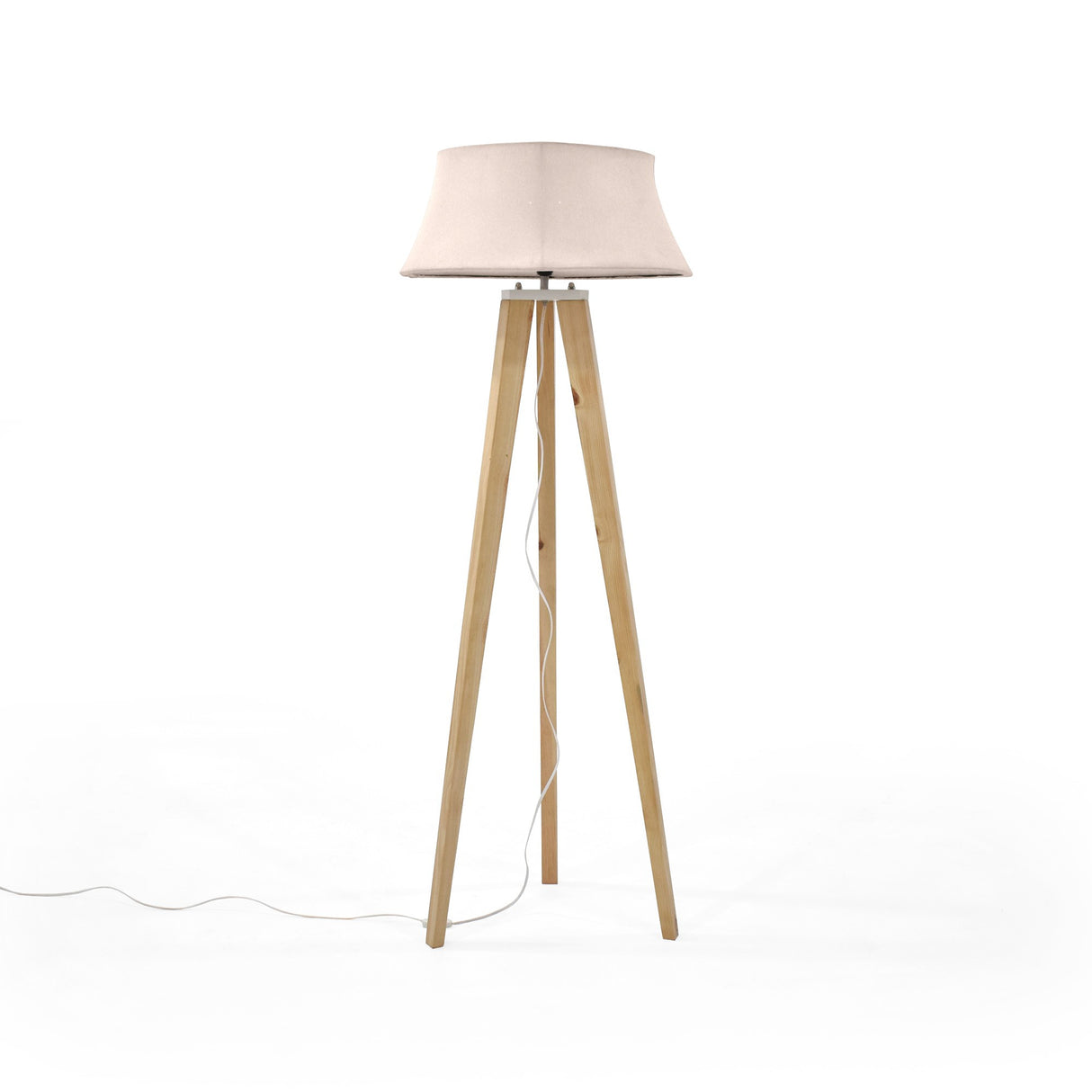 Lámpara de Piso Reims Beige y Matiz Natural 55x155cm para una Bombilla LED sin Bombilla