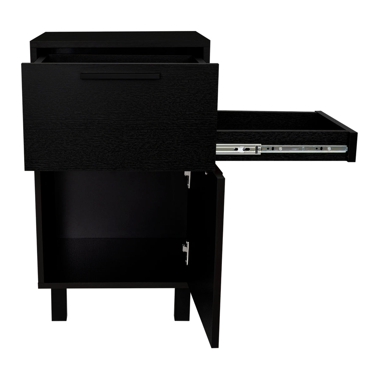 Mesa de Noche Secret Z 81 Wengue 41x70cm con Dos Cajones y con Una Puerta