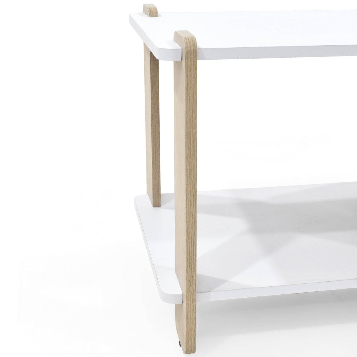 Mesa de Noche Kobe Blanco y Oasis 55x40cm con Dos Entrepaños