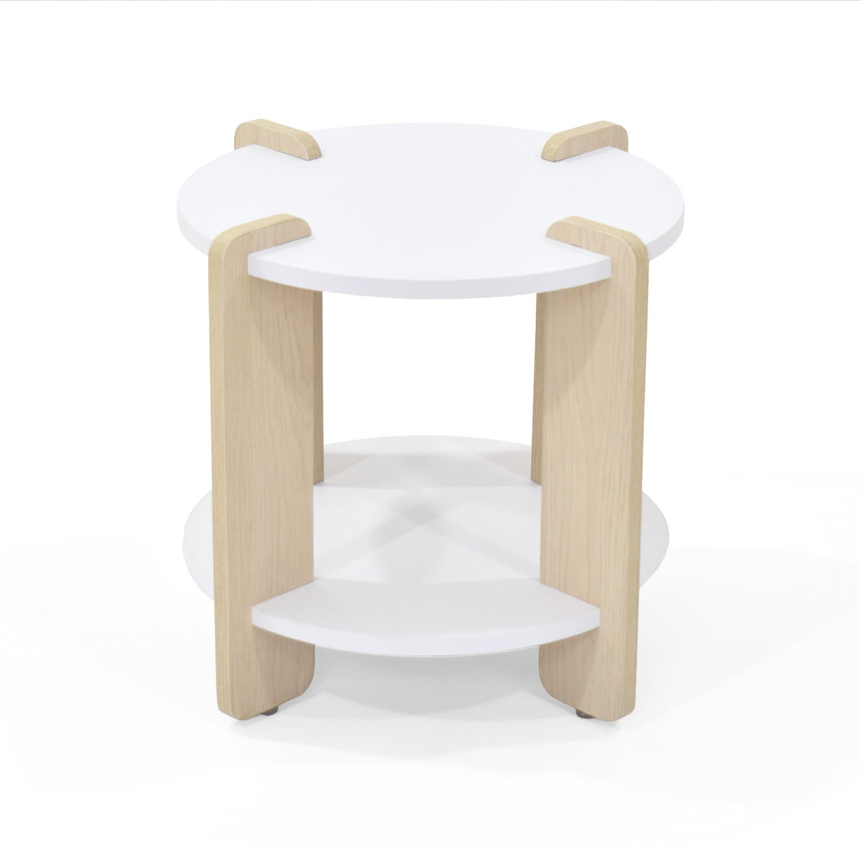 Mesa Auxiliar Kobe Blanco y Oasis 40x40cm Circular con Patas