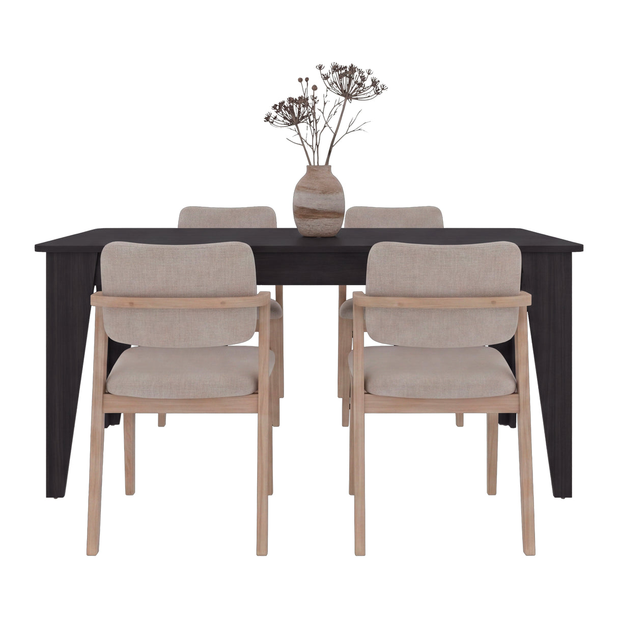 Mesa de Comedor Torino Wengue 160x74cm Rectangular de Cuatro Puestos sin Sillas