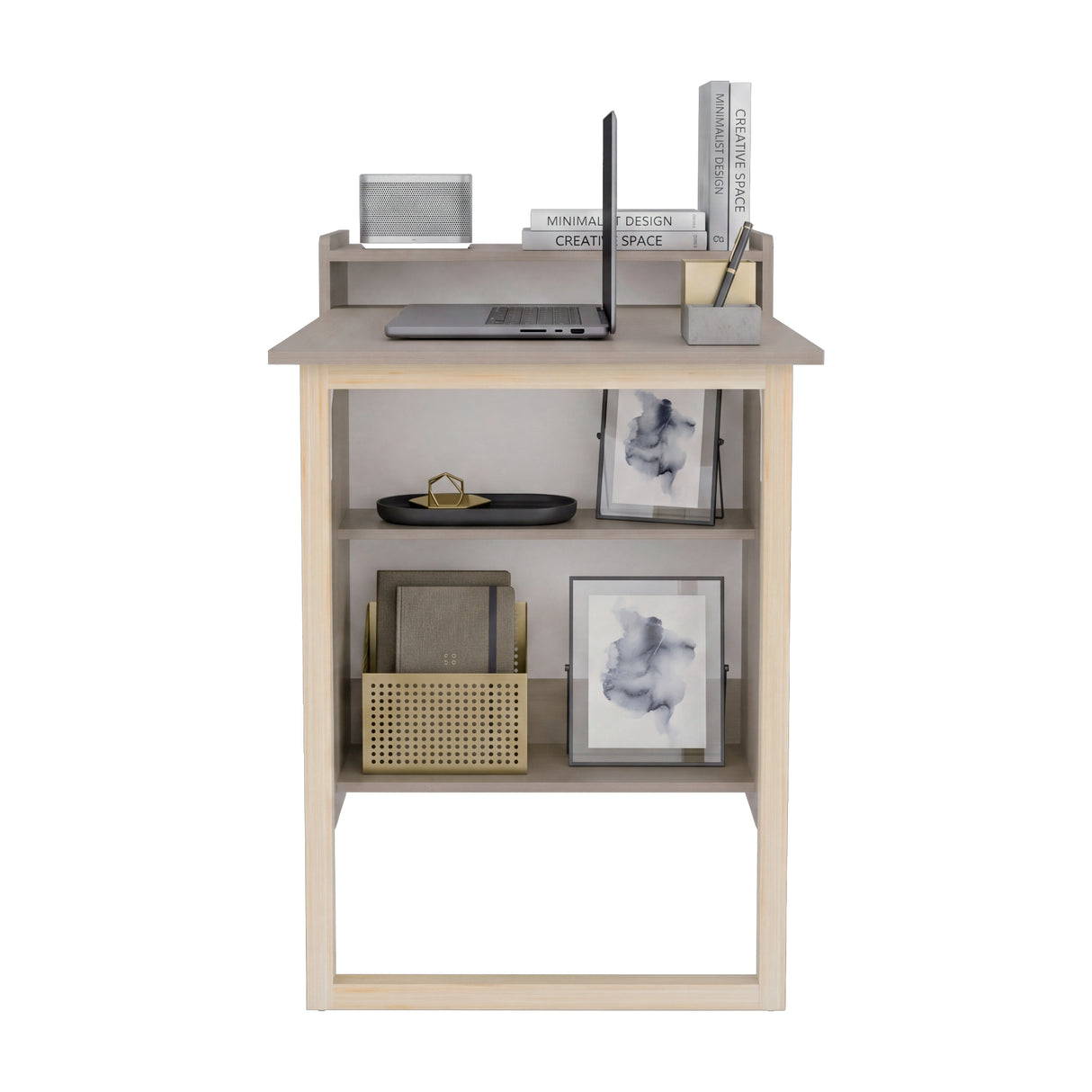 Escritorio Plegable Lesli Bardolino 63.6x85.6cm con Organizador de Libros