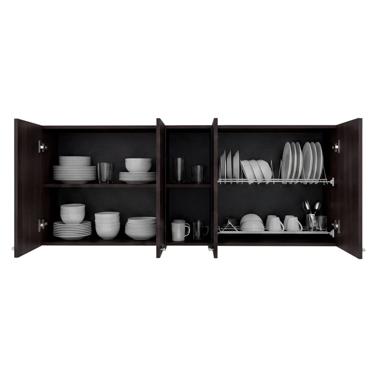 Gabinete de Cocina Portofino Nogal 150x60cm con Cuatro Puertas y con Dos Entrepaños