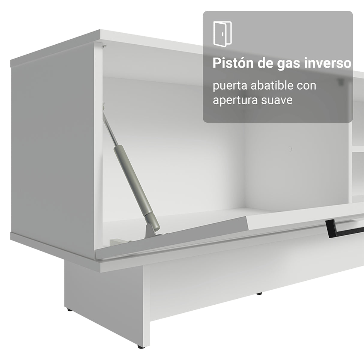 Rack de TV Agata Blanco 218x52cm para TV Hasta 80 Pulgadas con Cinco Cajones