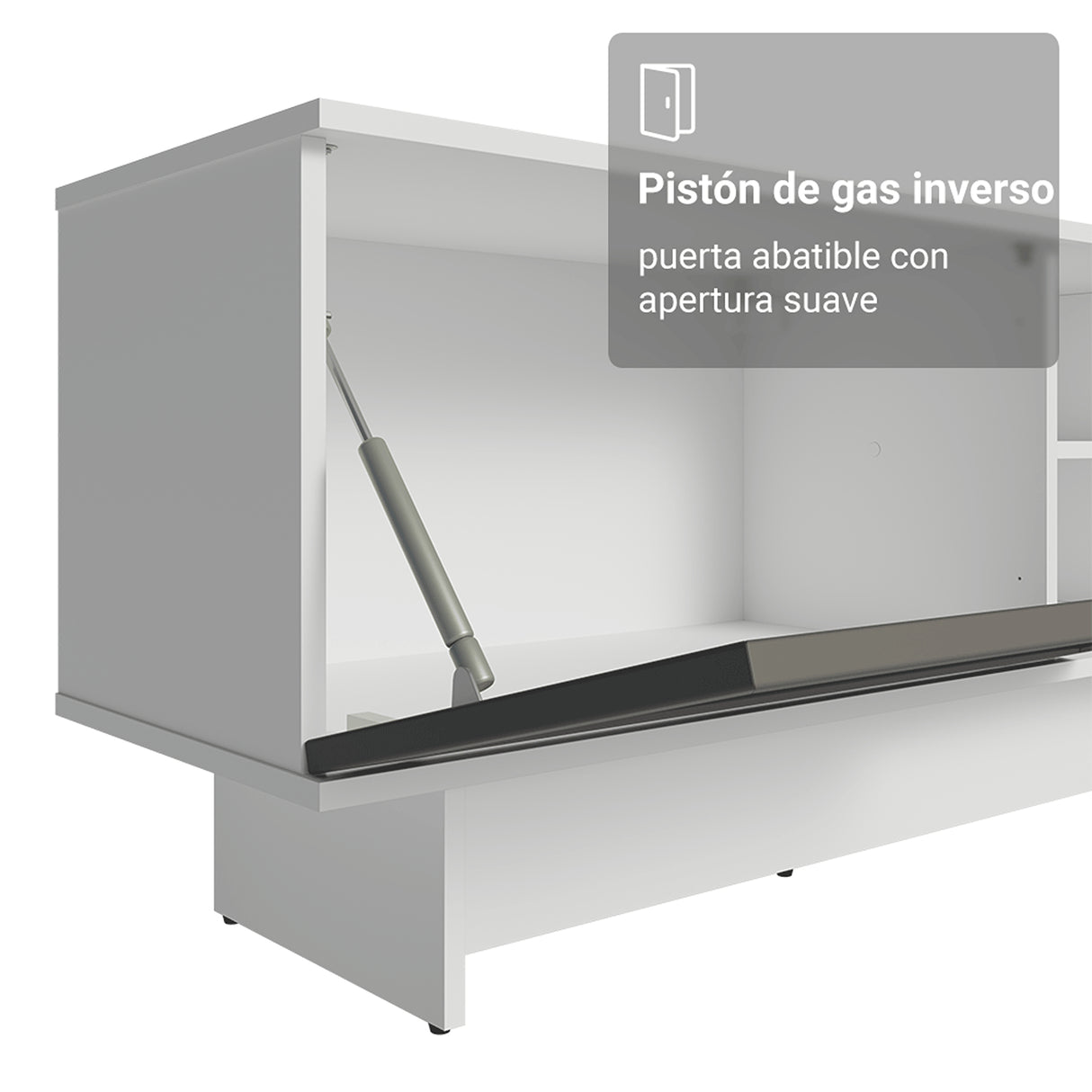 Rack de TV Vik Blanco y Gris 218x52cm para TV Hasta 80 Pulgadas con Cinco Cajones
