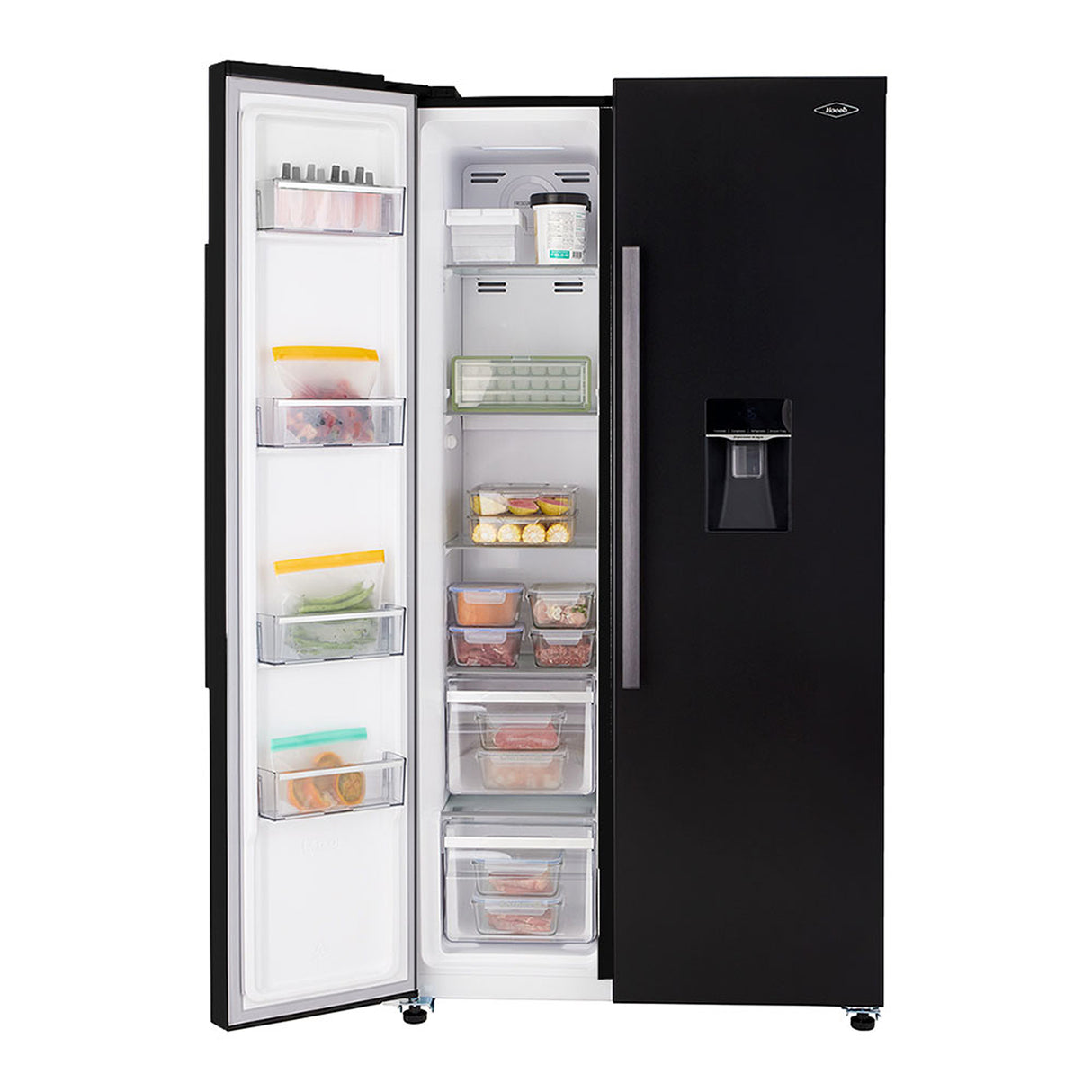 Nevecón Haceb Inverter Negro 91x177cm No Frost de 529 Litros con Dispensador de Agua y con Pantalla Digital