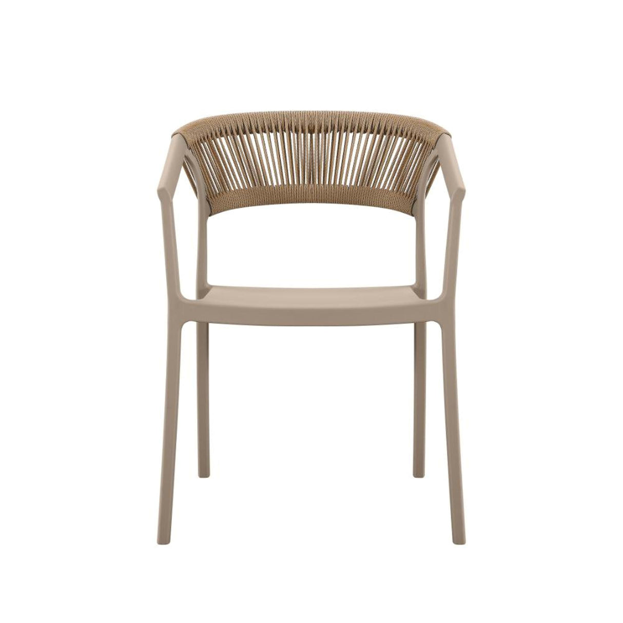Silla para Exteriores Bali Taupe 53x75.5cm Apilable con Apoya Brazos y con Espaldar