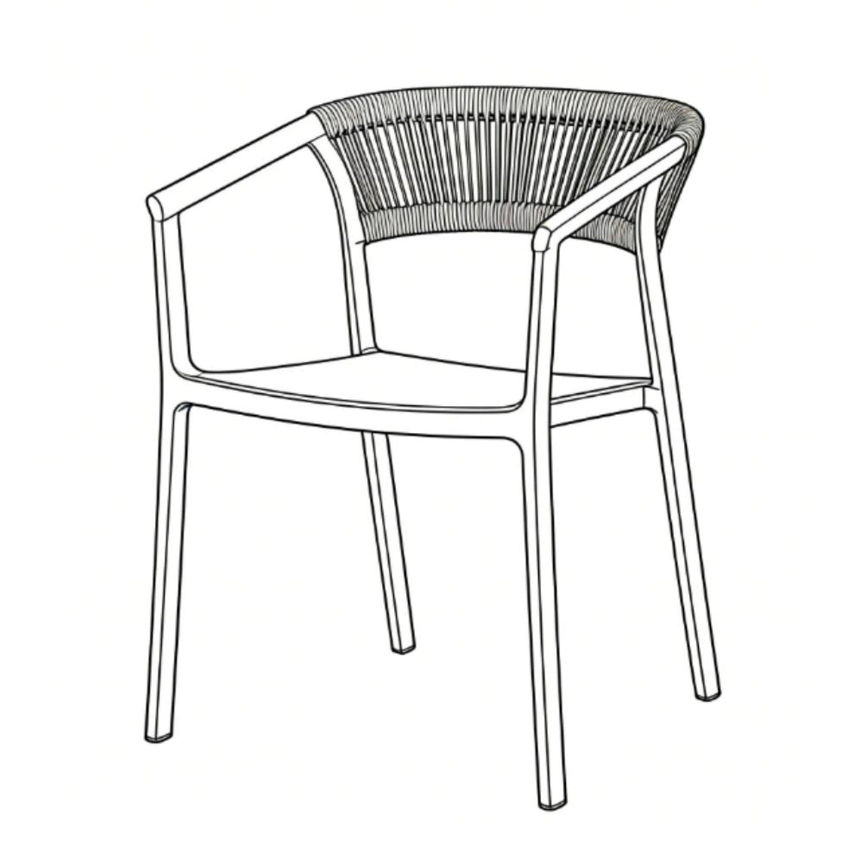 Silla para Exteriores Bali Verde 53x75.5cm Apilable con Apoya Brazos y con Espaldar