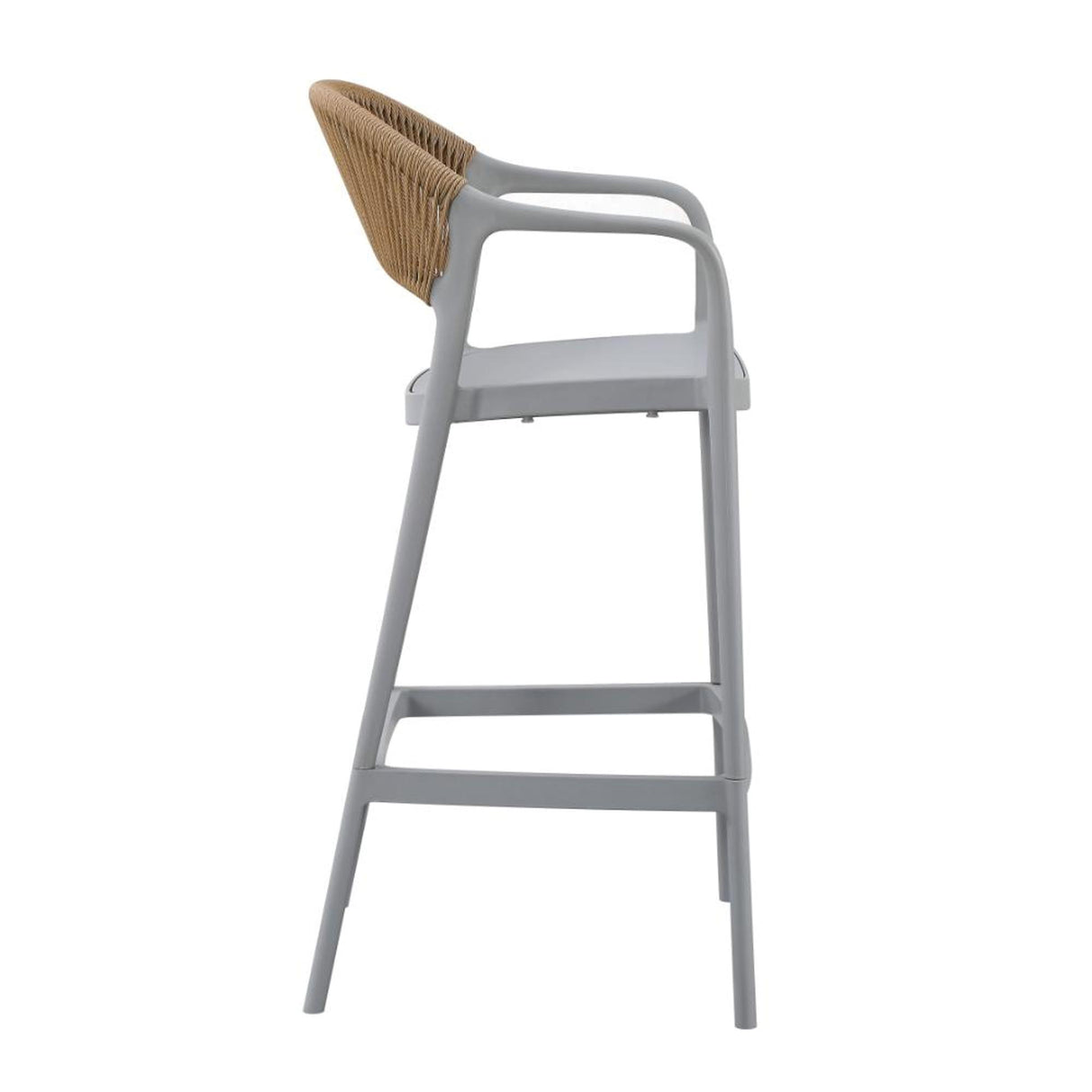 Silla Bar para Exteriores Bali Gris 56x109cm con Apoya Brazos y con Espaldar