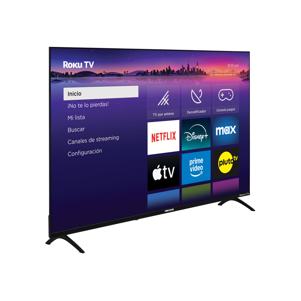 Televisor Smart Challenger Roku Negro 122.5x70.9cm de 55" Pulgadas 4K con Wifi Integrado y con Bluetooth