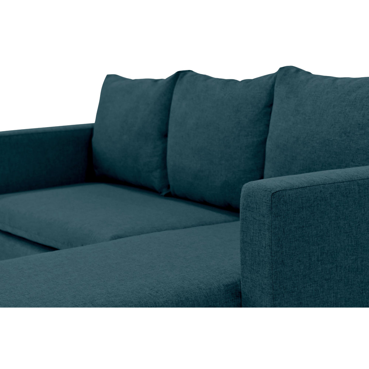 Sofá Barbados Azul Duster y Matiz Natural 190x85cm de Tres Puestos sin Apoya Brazos